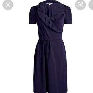 Diane Von Furstenberg Bethania Navy Wrap Dress, Size 19, EUC